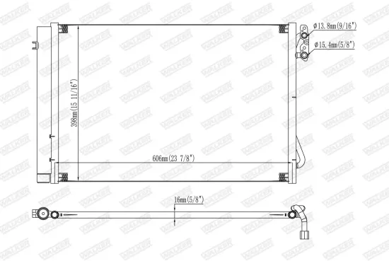 Kondensator, Klimaanlage WALKER WCD00116 Bild Kondensator, Klimaanlage WALKER WCD00116