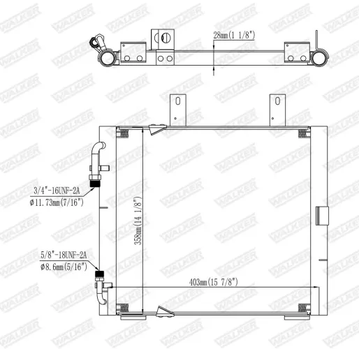 Kondensator, Klimaanlage WALKER WCD00117 Bild Kondensator, Klimaanlage WALKER WCD00117