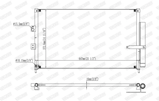 Kondensator, Klimaanlage WALKER WCD00120 Bild Kondensator, Klimaanlage WALKER WCD00120