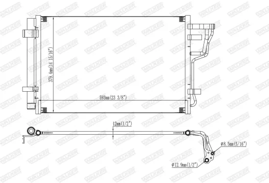 Kondensator, Klimaanlage WALKER WCD00130 Bild Kondensator, Klimaanlage WALKER WCD00130