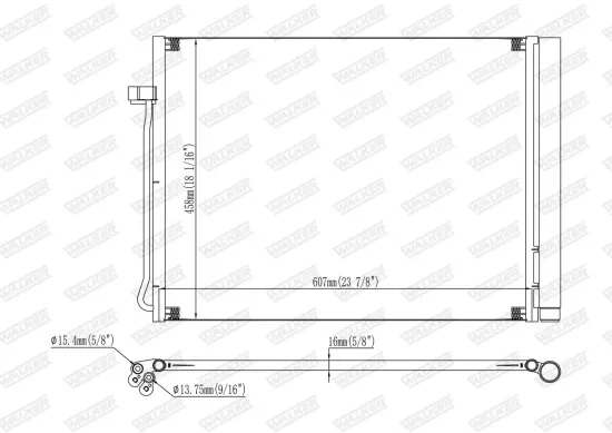 Kondensator, Klimaanlage WALKER WCD00144 Bild Kondensator, Klimaanlage WALKER WCD00144