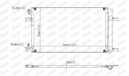 Kondensator, Klimaanlage WALKER WCD00158 Bild Kondensator, Klimaanlage WALKER WCD00158