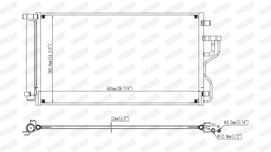 Kondensator, Klimaanlage WALKER WCD00162 Bild Kondensator, Klimaanlage WALKER WCD00162
