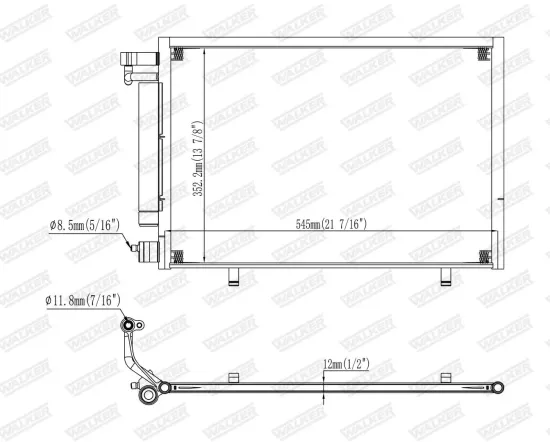 Kondensator, Klimaanlage WALKER WCD00166 Bild Kondensator, Klimaanlage WALKER WCD00166