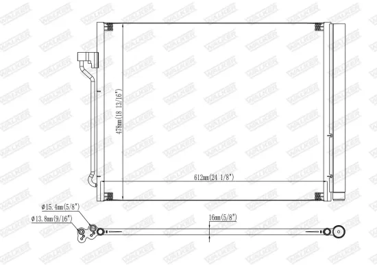 Kondensator, Klimaanlage WALKER WCD00173 Bild Kondensator, Klimaanlage WALKER WCD00173