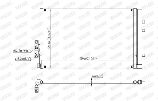 Kondensator, Klimaanlage WALKER WCD00195 Bild Kondensator, Klimaanlage WALKER WCD00195