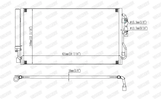 Kondensator, Klimaanlage WALKER WCD00205 Bild Kondensator, Klimaanlage WALKER WCD00205