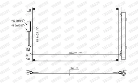 Kondensator, Klimaanlage WALKER WCD00206 Bild Kondensator, Klimaanlage WALKER WCD00206