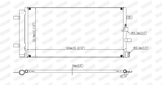 Kondensator, Klimaanlage WALKER WCD00215 Bild Kondensator, Klimaanlage WALKER WCD00215