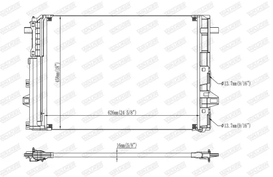 Kondensator, Klimaanlage WALKER WCD00226 Bild Kondensator, Klimaanlage WALKER WCD00226