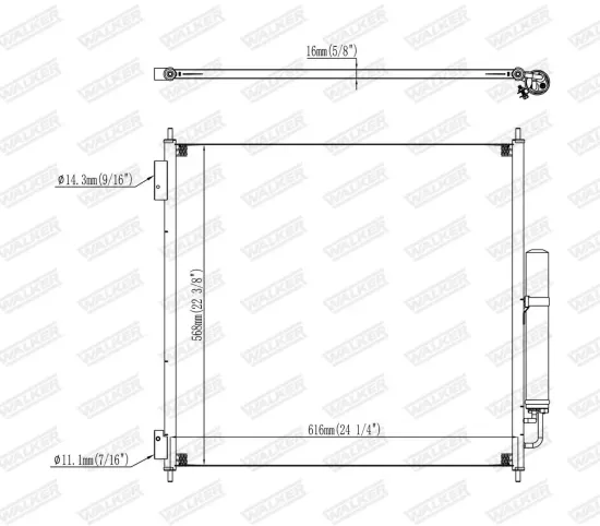 Kondensator, Klimaanlage WALKER WCD00231 Bild Kondensator, Klimaanlage WALKER WCD00231
