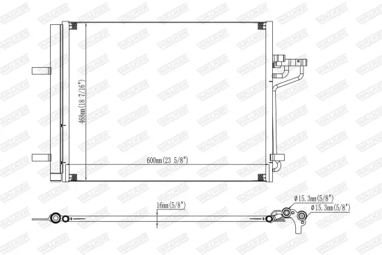 Kondensator, Klimaanlage WALKER WCD00238 Bild Kondensator, Klimaanlage WALKER WCD00238