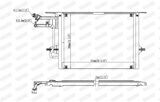 Kondensator, Klimaanlage WALKER WCD00245 Bild Kondensator, Klimaanlage WALKER WCD00245