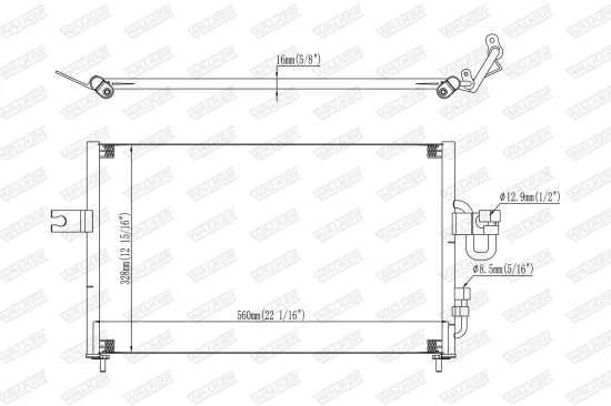 Kondensator, Klimaanlage WALKER WCD00246 Bild Kondensator, Klimaanlage WALKER WCD00246