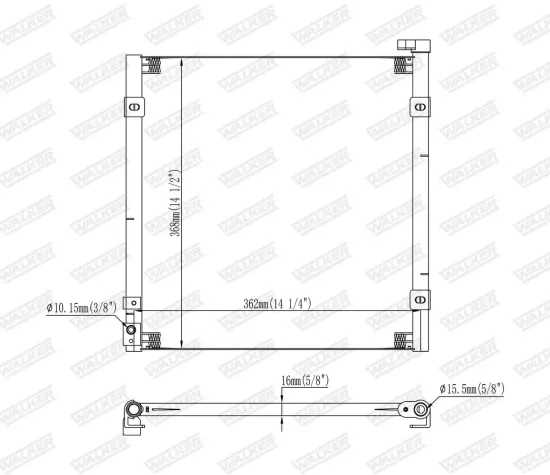 Kondensator, Klimaanlage WALKER WCD00251 Bild Kondensator, Klimaanlage WALKER WCD00251