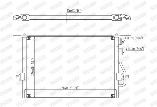 Kondensator, Klimaanlage WALKER WCD00259 Bild Kondensator, Klimaanlage WALKER WCD00259