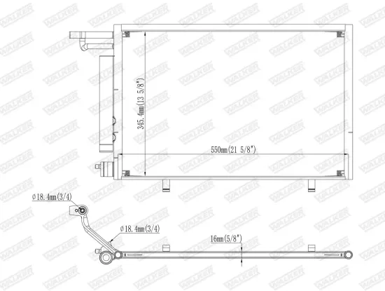 Kondensator, Klimaanlage WALKER WCD00272 Bild Kondensator, Klimaanlage WALKER WCD00272
