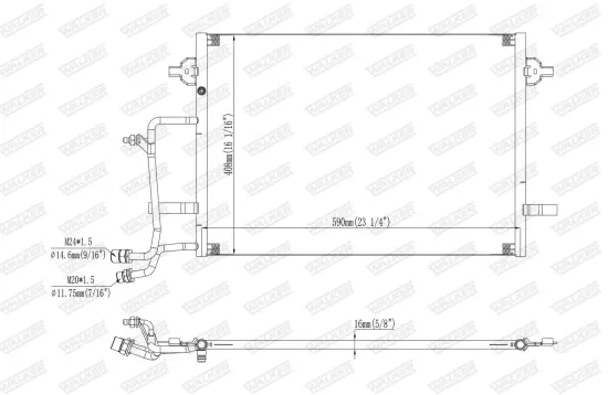 Kondensator, Klimaanlage WALKER WCD00275 Bild Kondensator, Klimaanlage WALKER WCD00275