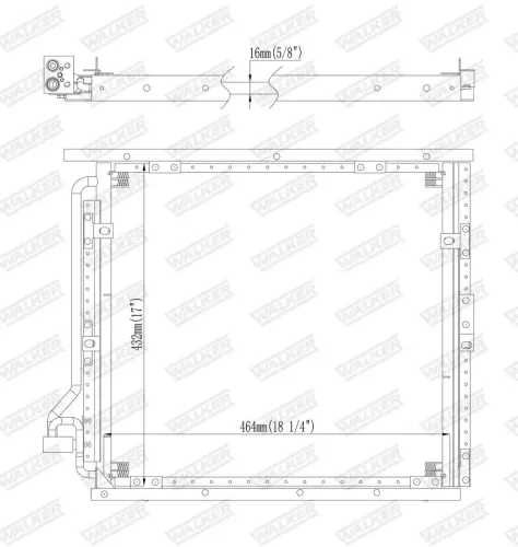 Kondensator, Klimaanlage WALKER WCD00307 Bild Kondensator, Klimaanlage WALKER WCD00307