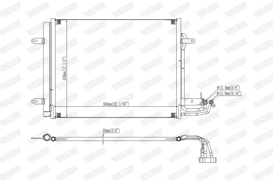 Kondensator, Klimaanlage WALKER WCD00316 Bild Kondensator, Klimaanlage WALKER WCD00316