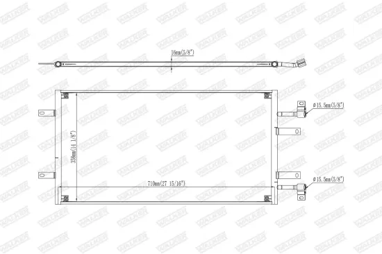 Kondensator, Klimaanlage WALKER WCD00319 Bild Kondensator, Klimaanlage WALKER WCD00319