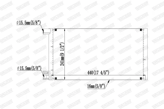 Kondensator, Klimaanlage WALKER WCD00320 Bild Kondensator, Klimaanlage WALKER WCD00320