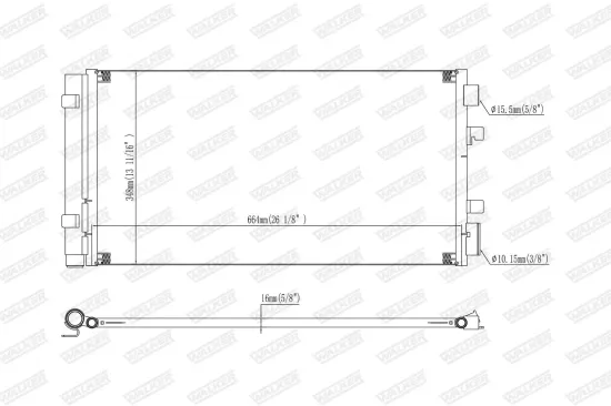 Kondensator, Klimaanlage WALKER WCD00322 Bild Kondensator, Klimaanlage WALKER WCD00322