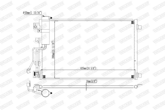 Kondensator, Klimaanlage WALKER WCD00325 Bild Kondensator, Klimaanlage WALKER WCD00325