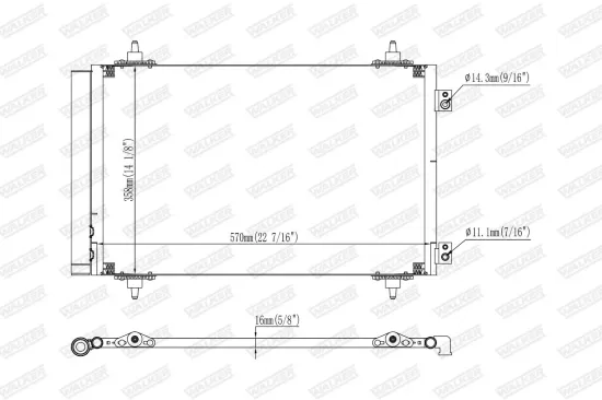 Kondensator, Klimaanlage WALKER WCD00326 Bild Kondensator, Klimaanlage WALKER WCD00326