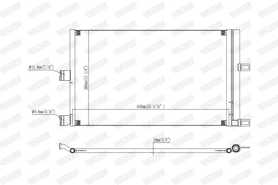 Kondensator, Klimaanlage WALKER WCD00327 Bild Kondensator, Klimaanlage WALKER WCD00327