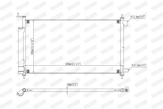 Kondensator, Klimaanlage WALKER WCD00328 Bild Kondensator, Klimaanlage WALKER WCD00328