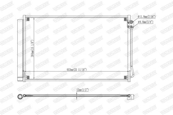 Kondensator, Klimaanlage WALKER WCD00329 Bild Kondensator, Klimaanlage WALKER WCD00329