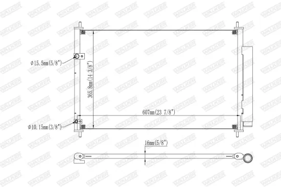 Kondensator, Klimaanlage WALKER WCD00332 Bild Kondensator, Klimaanlage WALKER WCD00332