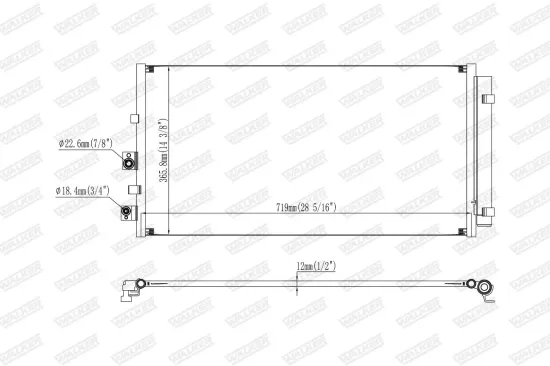 Kondensator, Klimaanlage WALKER WCD00333 Bild Kondensator, Klimaanlage WALKER WCD00333