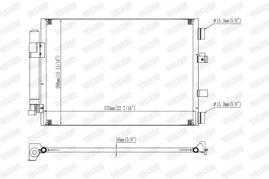 Kondensator, Klimaanlage WALKER WCD00336 Bild Kondensator, Klimaanlage WALKER WCD00336