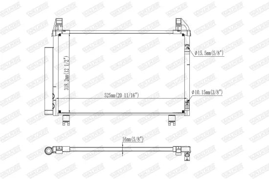 Kondensator, Klimaanlage WALKER WCD00344 Bild Kondensator, Klimaanlage WALKER WCD00344