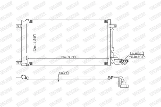Kondensator, Klimaanlage WALKER WCD00348 Bild Kondensator, Klimaanlage WALKER WCD00348