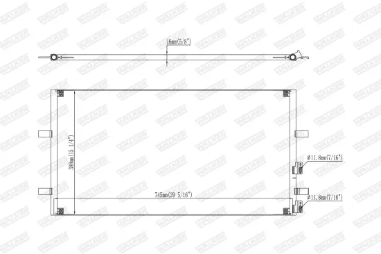 Kondensator, Klimaanlage WALKER WCD00351 Bild Kondensator, Klimaanlage WALKER WCD00351