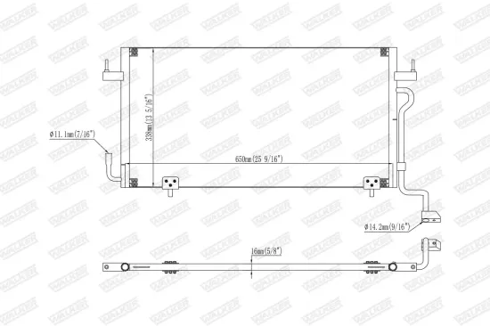 Kondensator, Klimaanlage WALKER WCD00353 Bild Kondensator, Klimaanlage WALKER WCD00353