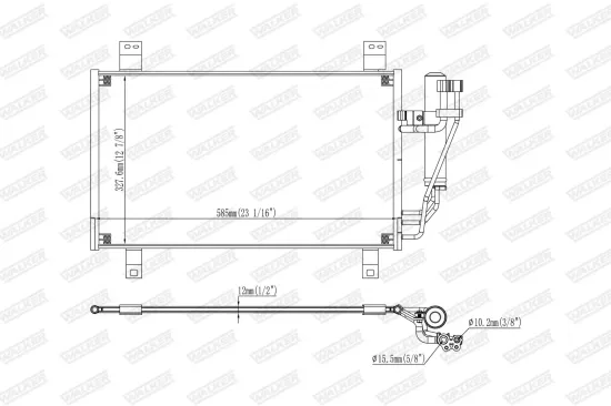 Kondensator, Klimaanlage WALKER WCD00355 Bild Kondensator, Klimaanlage WALKER WCD00355