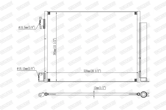 Kondensator, Klimaanlage WALKER WCD00357 Bild Kondensator, Klimaanlage WALKER WCD00357