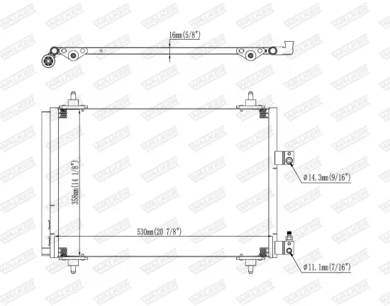 Kondensator, Klimaanlage WALKER WCD00358 Bild Kondensator, Klimaanlage WALKER WCD00358