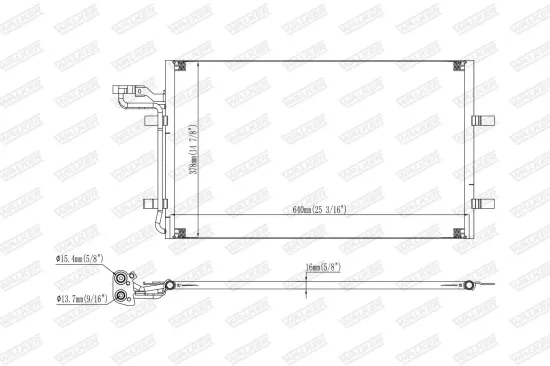 Kondensator, Klimaanlage WALKER WCD00363 Bild Kondensator, Klimaanlage WALKER WCD00363