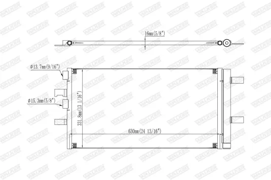 Kondensator, Klimaanlage WALKER WCD00365 Bild Kondensator, Klimaanlage WALKER WCD00365