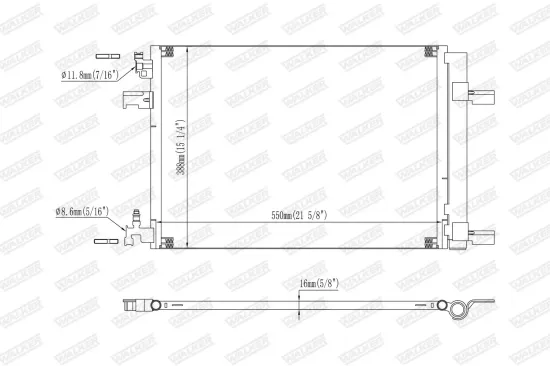 Kondensator, Klimaanlage WALKER WCD00368 Bild Kondensator, Klimaanlage WALKER WCD00368