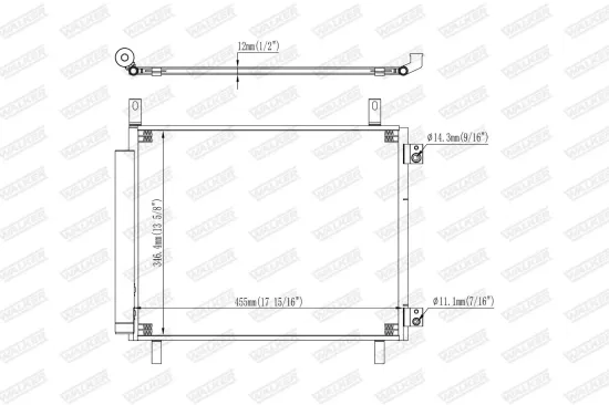 Kondensator, Klimaanlage WALKER WCD00375 Bild Kondensator, Klimaanlage WALKER WCD00375