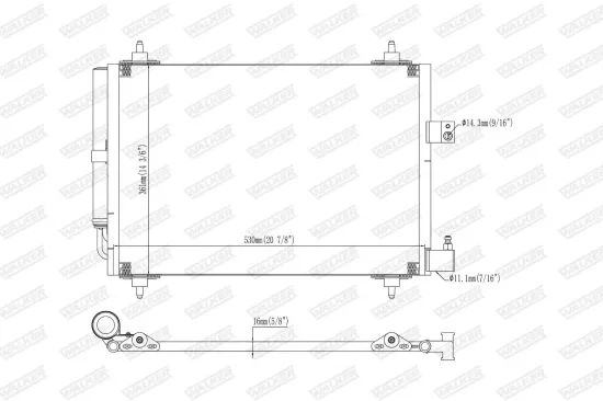 Kondensator, Klimaanlage WALKER WCD00379 Bild Kondensator, Klimaanlage WALKER WCD00379