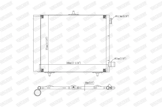 Kondensator, Klimaanlage WALKER WCD00382 Bild Kondensator, Klimaanlage WALKER WCD00382