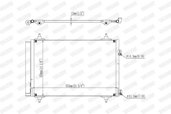 Kondensator, Klimaanlage WALKER WCD00384 Bild Kondensator, Klimaanlage WALKER WCD00384