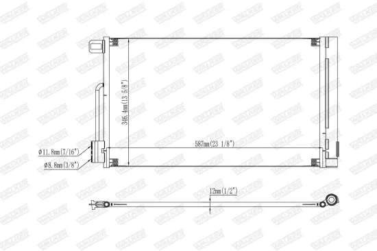 Kondensator, Klimaanlage WALKER WCD00386 Bild Kondensator, Klimaanlage WALKER WCD00386